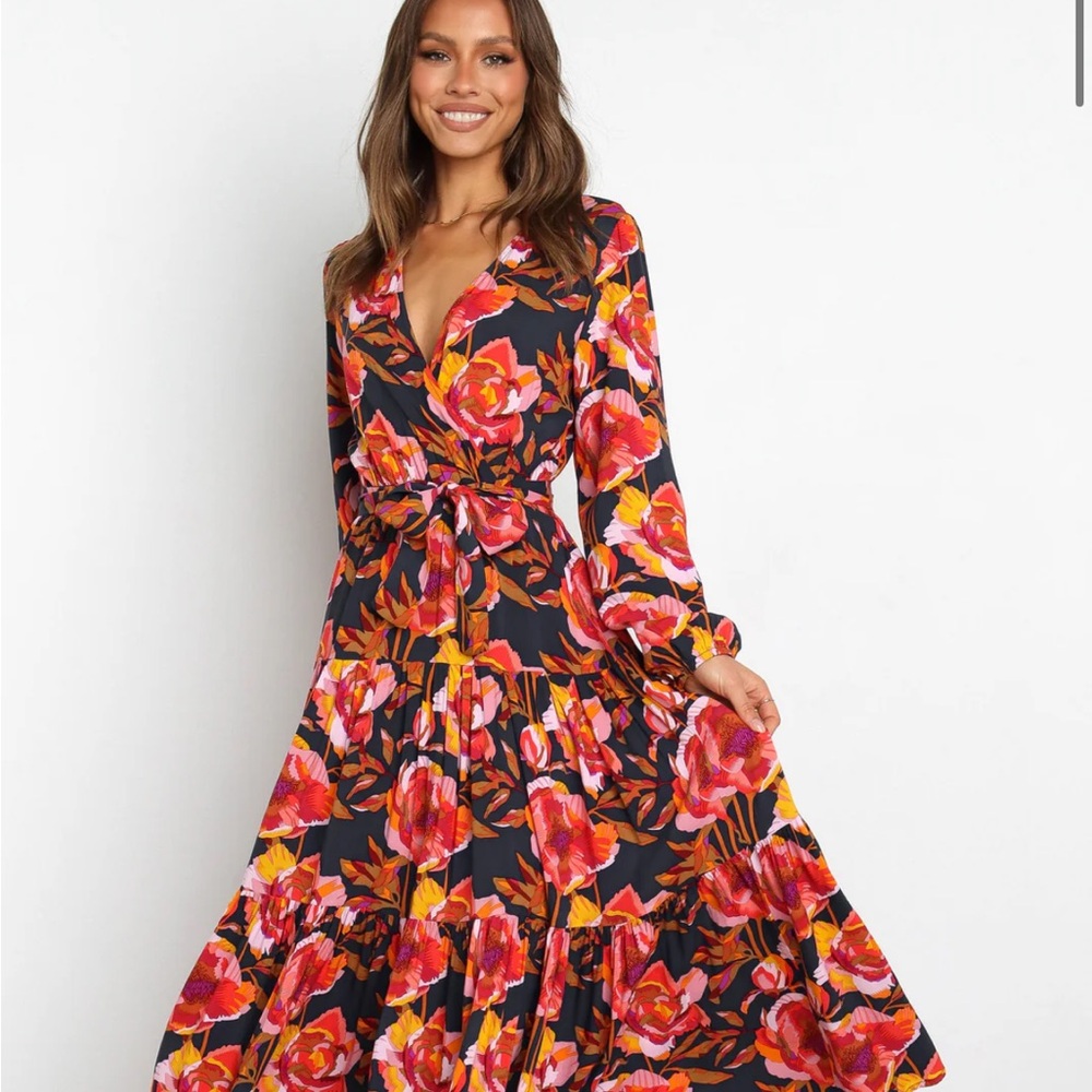 Petal & Pup Vibrant Floral Long Sleeve Dress